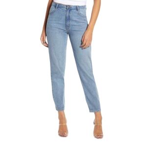 English Factory Womens Ankle Jeans High Rise Denim Medium Wash Blue